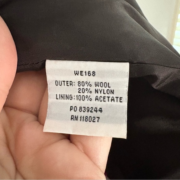 Boden Collared Wool-Blend Double Breasted Pea Coat Jacket Size 8 Red & Black - Picture 10 of 12